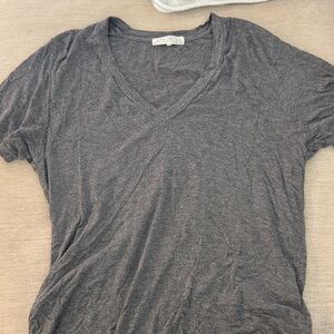 Joah Brown Gray V-Neck Women Top